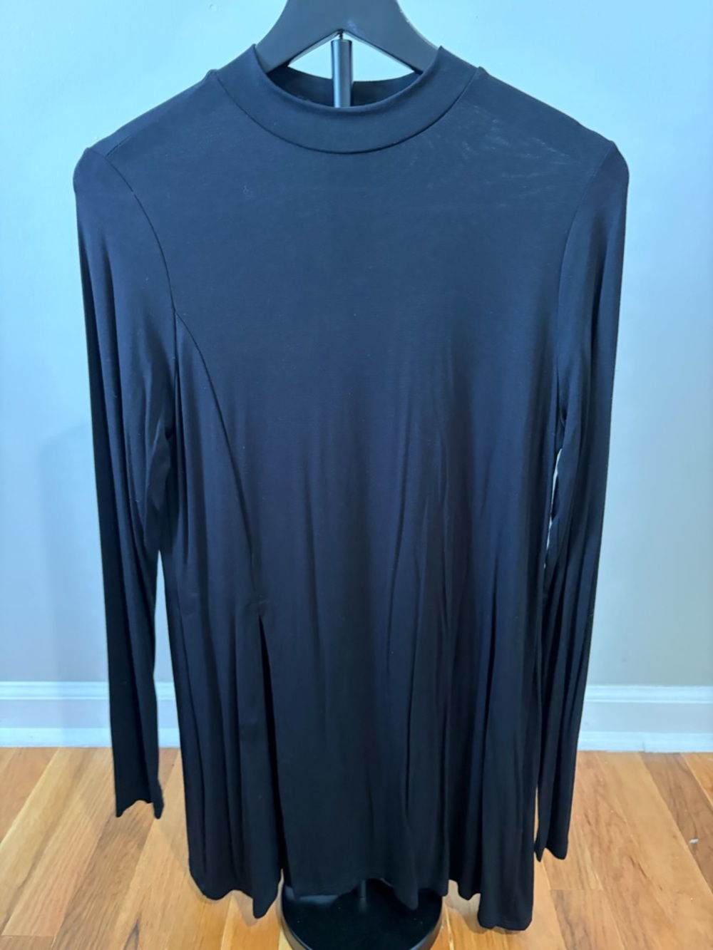 Lulu's Black Long-Sleeve Mock Neck Shirt